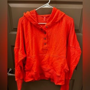 Red/orange Free People Movement “Honey Dove Pullover”